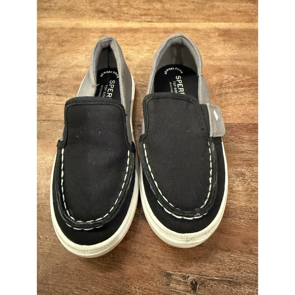 Sperry Kids Unisex‎ Salty Washable Moccasin Black/Charcoal Size 11 Little Kids
